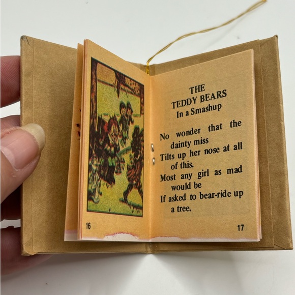 Vintage Set Night Before Christmas Mini Book Ornaments Teddy Bears Taiwan - Picture 8 of 11